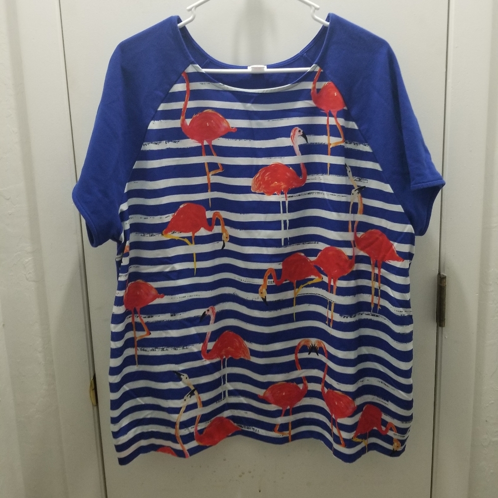 Sun Bay Missy Red Flamingo Shirt Size XL